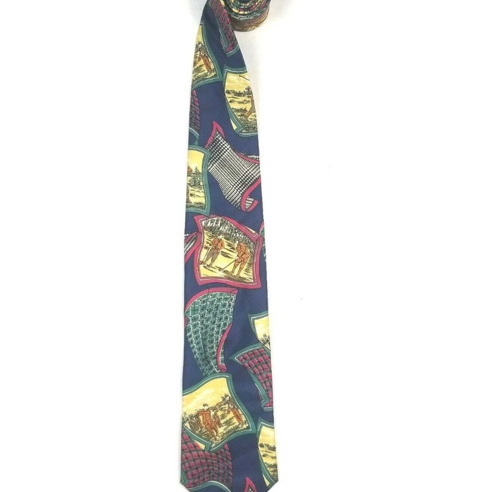 Van Huesen Men's Tie 100% Silk Golf Print
